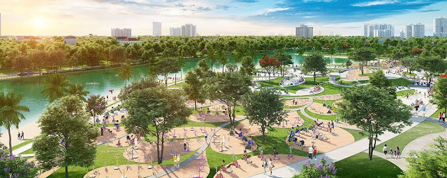 Không gian xanh ngoại khu Vinhomes Smart City